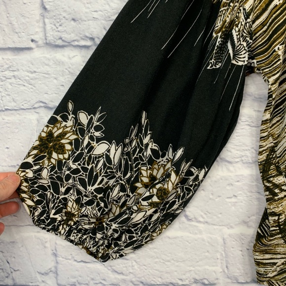 FP Free People Birds Of A Feather Combo Balloon Sleeve Button Front Top XS - Picture 7 of 13